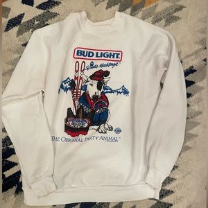 Vintage 1987 Bud Light Spuds Mackenzie ski sweatshirt